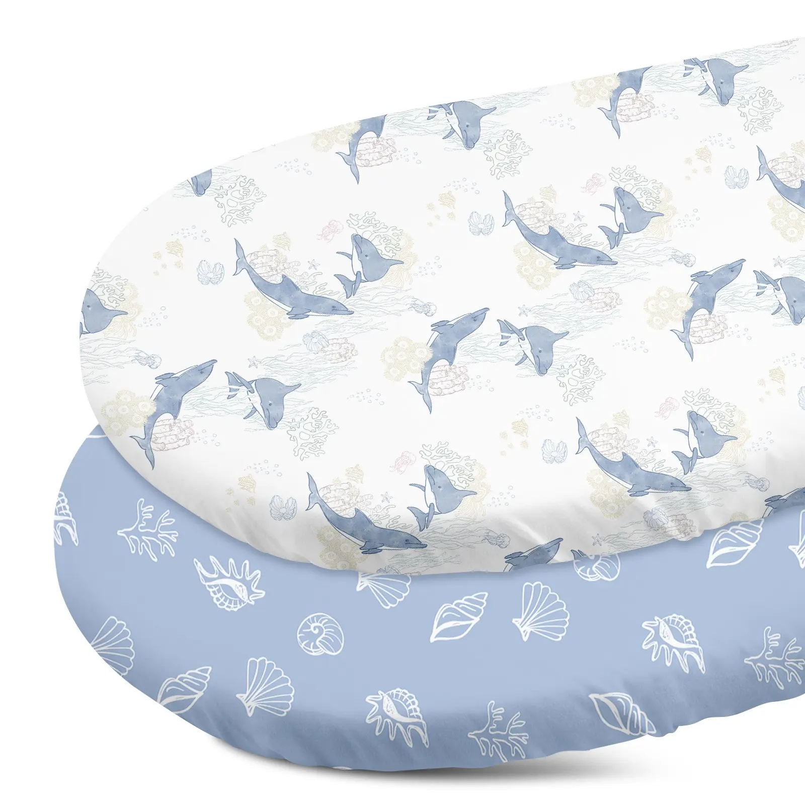 2 Pack Baby Bassinet Cradle Sheets, Breathable Cozy Soft Bedding Fitted Sheet, Universal Fit for Standard Mattress, 32"x16", Unisex for Boys and Girls