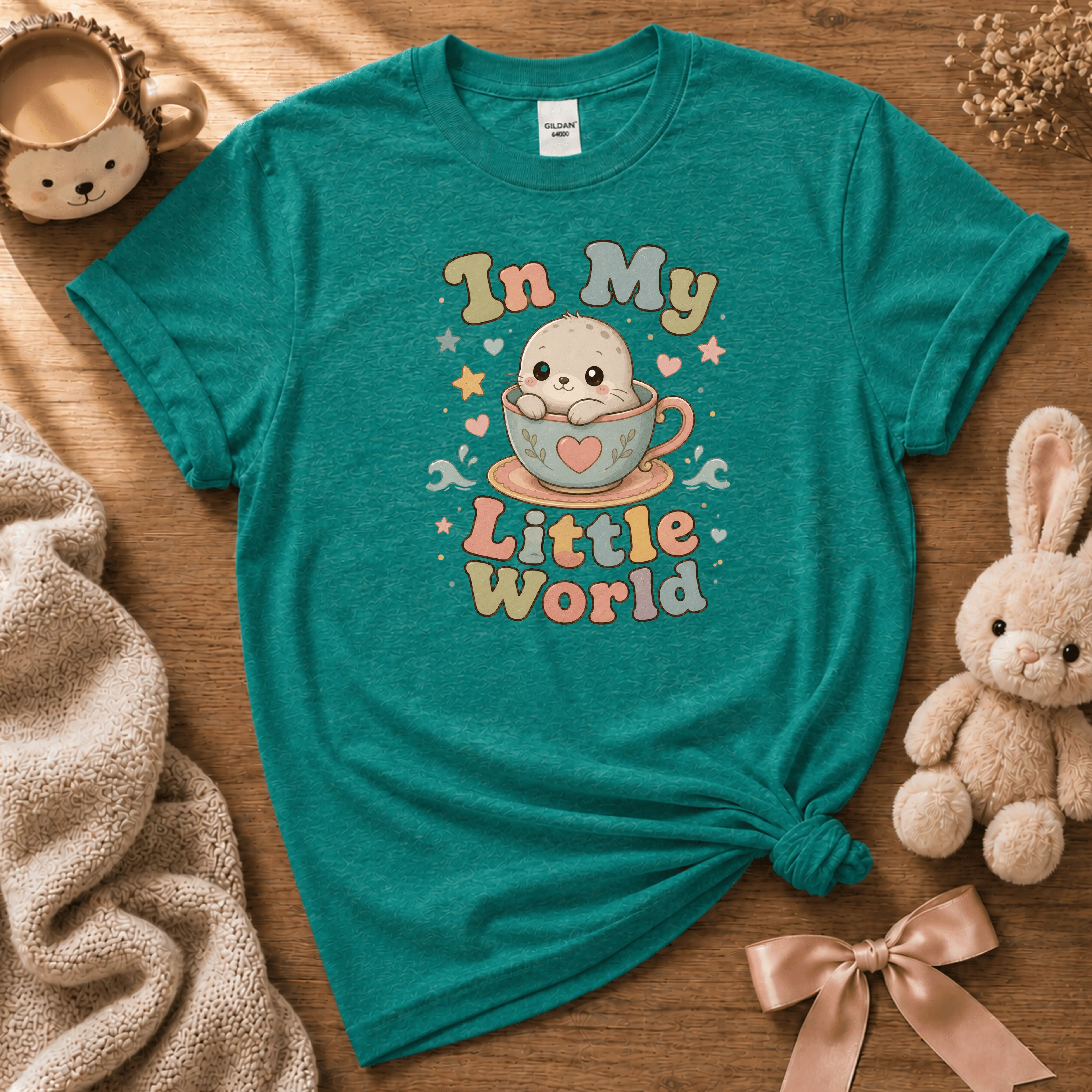 In My Little World | Cute Animal Graphic T-Shirt