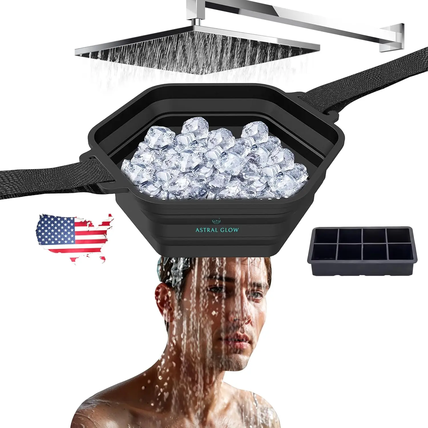 Bob and Brad Ice Bath Tub & Cold Shower Chiller Combo - Instant Setup Plunge Tub with Ice Shower Attachment