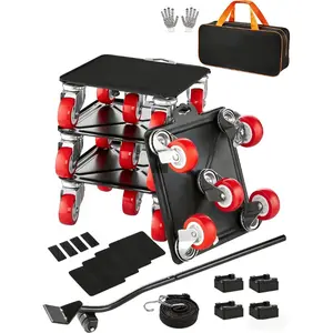 VEVOR Furniture Dolly, 330 lbs Load Capacity, Heavy Duty Furniture Movers with Wheels, Carbon Steel Panel, Dual-Row Eight-Wheel Structure, Furniture Lift Slider Tool Set for Appliances, Sofa, FridgeVEVOR Super Brand Day