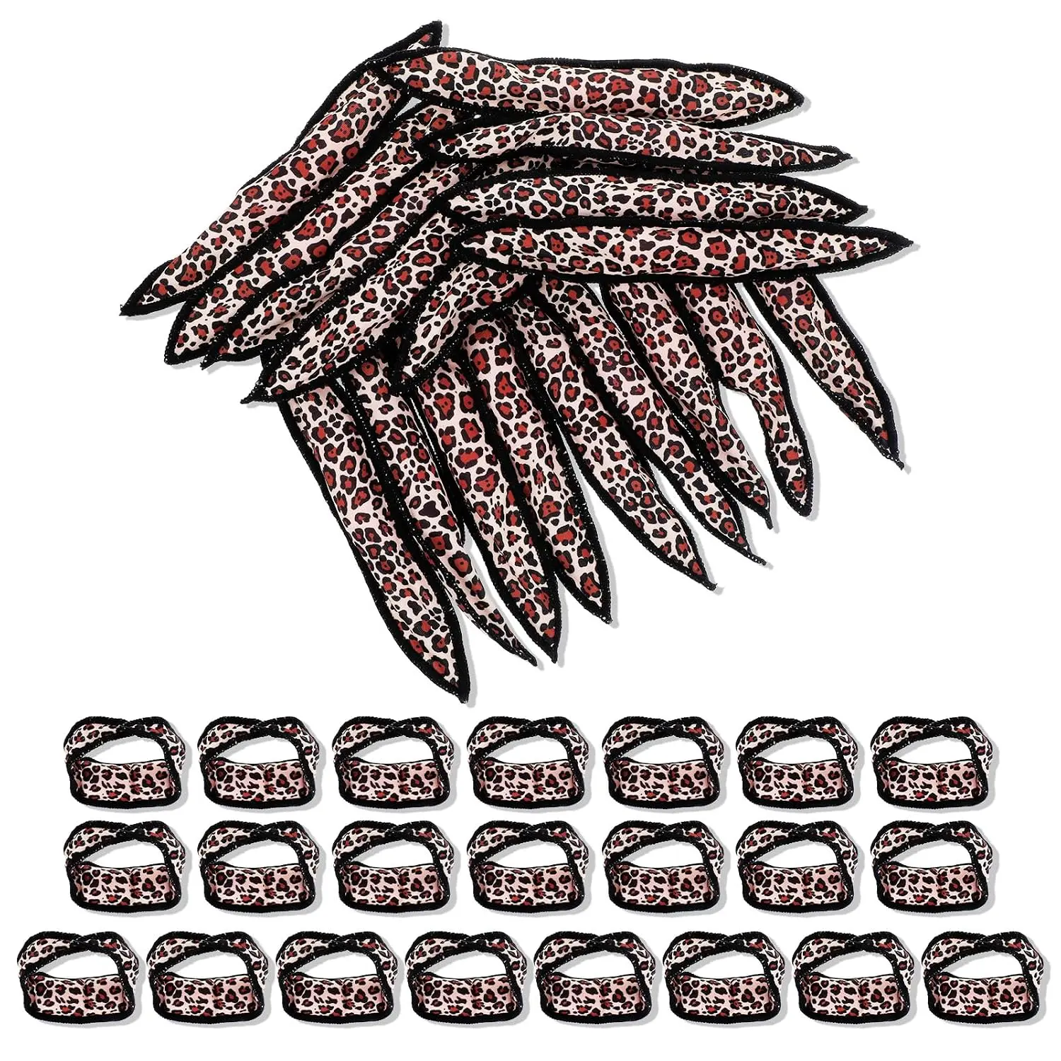 40 Pcs Leopard Sponge Hair Rollers, Soft Sleep Overnight Curlers for Heatless Tousle Curly Hairstyles, Foam Pillow Rollers