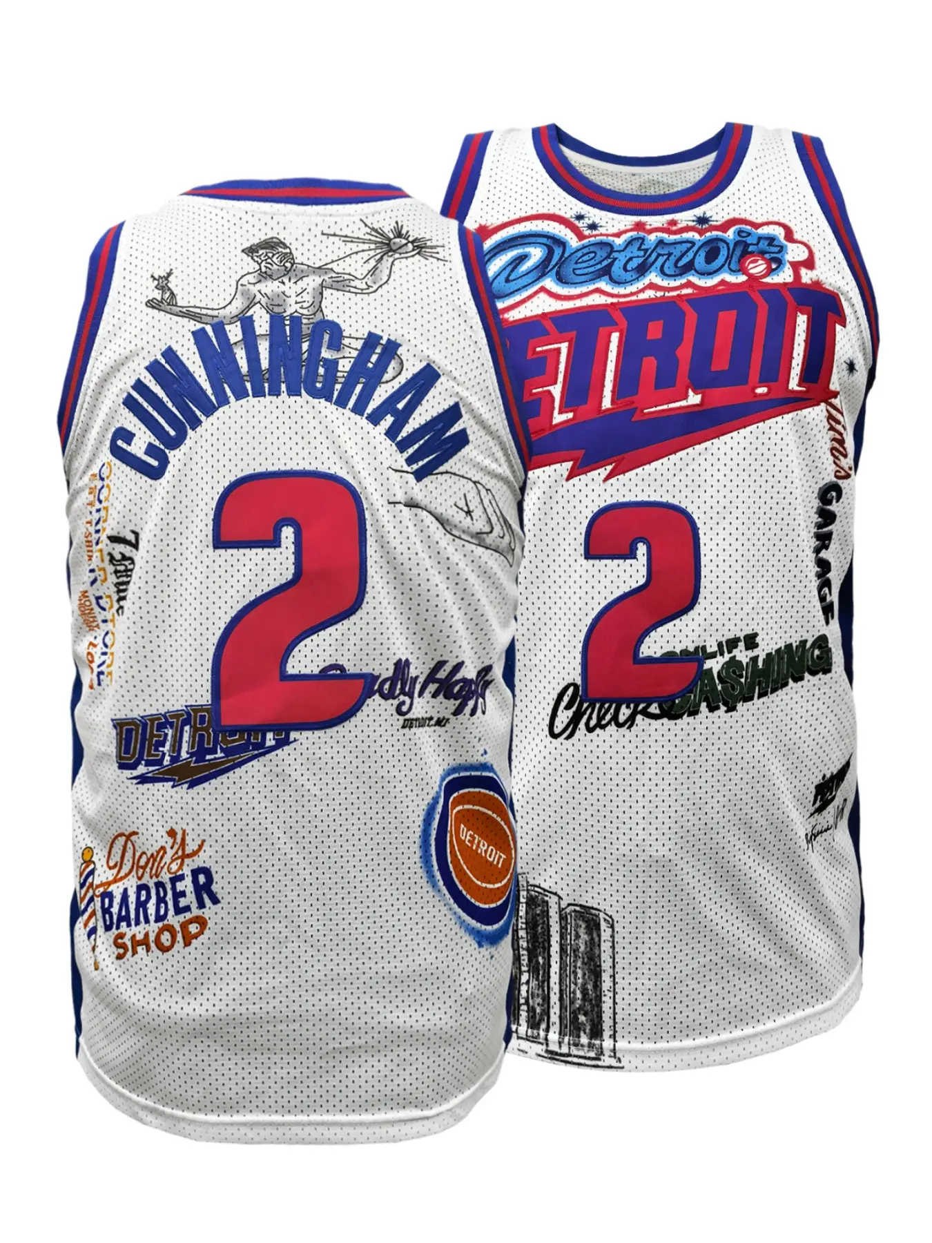 High Quality Men's "Detroit 10" Stitched Basketball Jersey, Embroidered Letter Number Design, Sports Athletic Practice Basketball Shirt Clothing, Round Neck Breathable Unisex Casual Sportswear, Embroidery Sportswear, Lightweight Jersey, Sports Tops