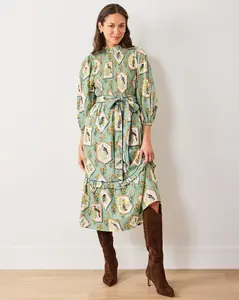 Birds Of India - Cassidy Dress - Sage