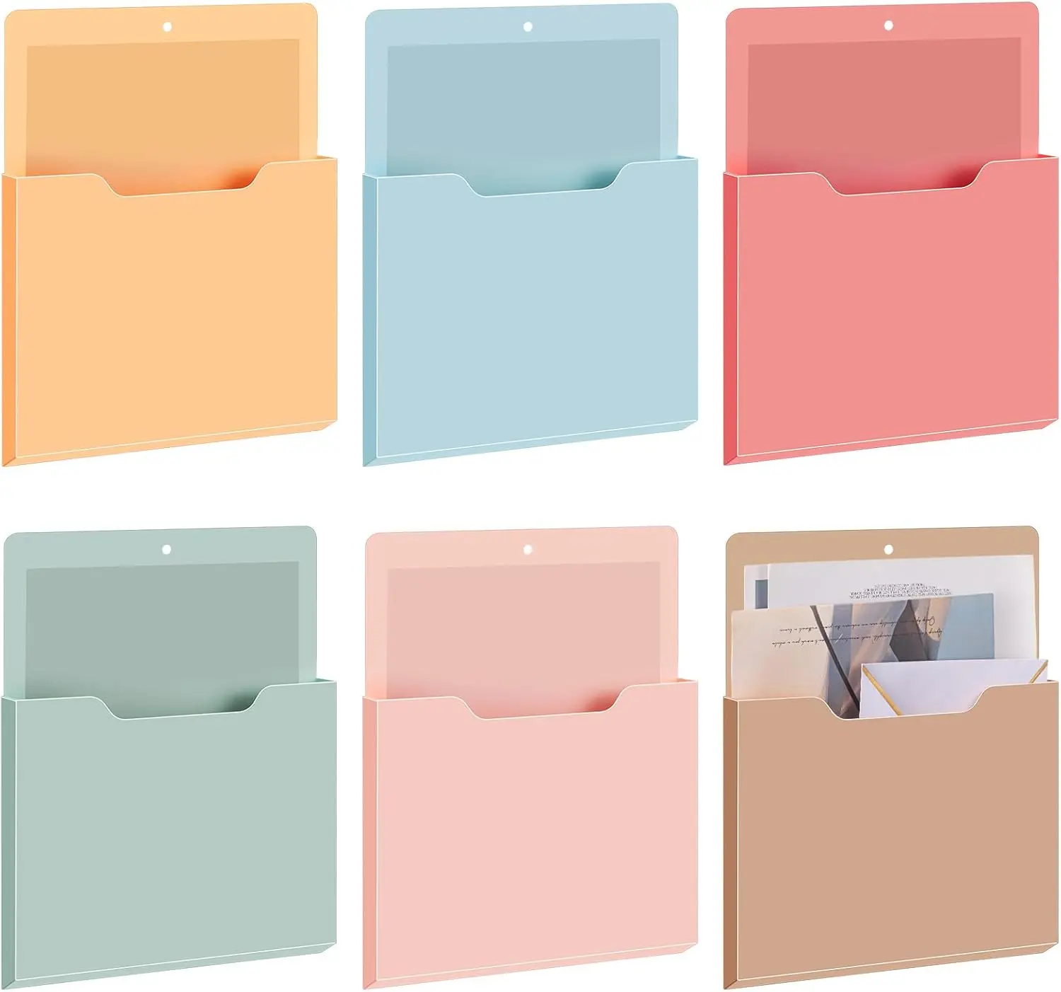 Magnetic File Folder 2/6/8 Pcs Magnetic File Organizer for Classroom Wall Mounted Storage Refrigerator Magazine Mail Letter and Paper Holder for Teacher Organization School Whiteboard Office Classroom Supplies Classroom Must Haves
