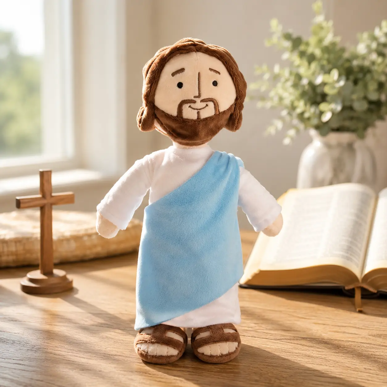 Jesus Plush Doll – Soft Stuffed Jesus Toy, Christian Gift for Kids & Adults, Religious Plush Doll for Prayer, Baptism, Easter, Christmas, First Communion, Sunday School, Faith Comfort Companion