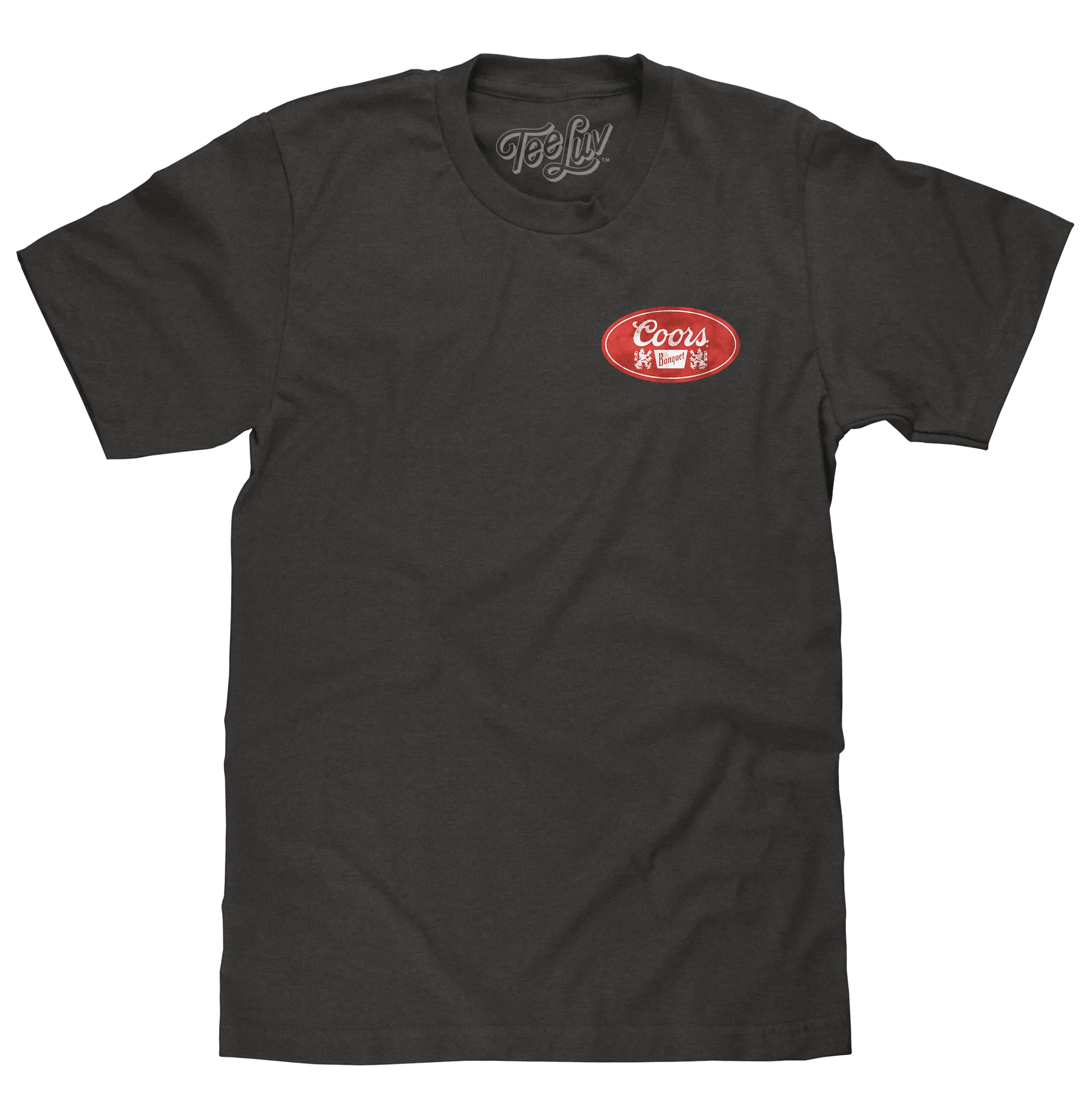 Made in the USA Coors Banquet Faded Double Sided Beer Logo T-Shirt - Asphalt Gray
