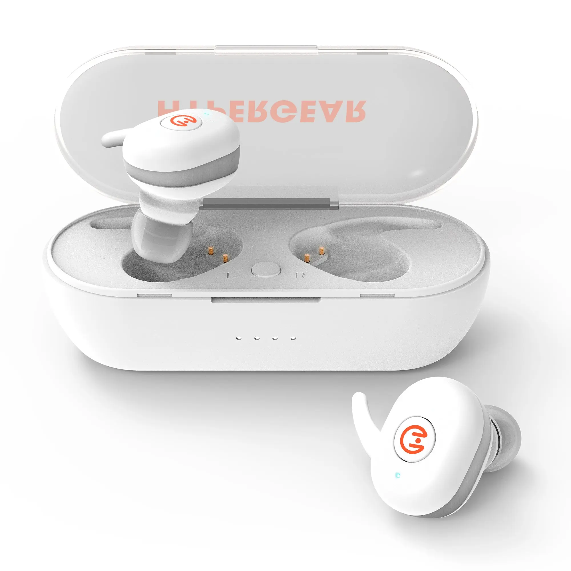True Wireless In-Ear Bluetooth 5.0 Active Earbuds - Rechargeable, Fast-Charging, Sweat Resistant, Hydrophobic Nano Coating, Fingertip Media Control for Music Calls, White