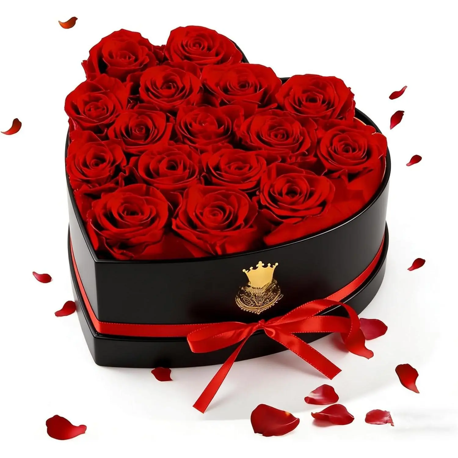 16 Preserved Roses in A Box Forever Rose Red Valentines Day Roses for Her Girlfriend Birthday Valentine   Bouquet for Wife Heart Shape Flower Box Present