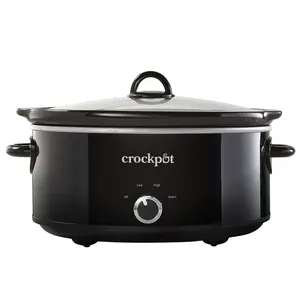 Manual 7-Quart Slow Cooker with Removable Stoneware Pot, Low, High, Keep Warm Settings, Glass Lid, Dishwasher Safe Parts