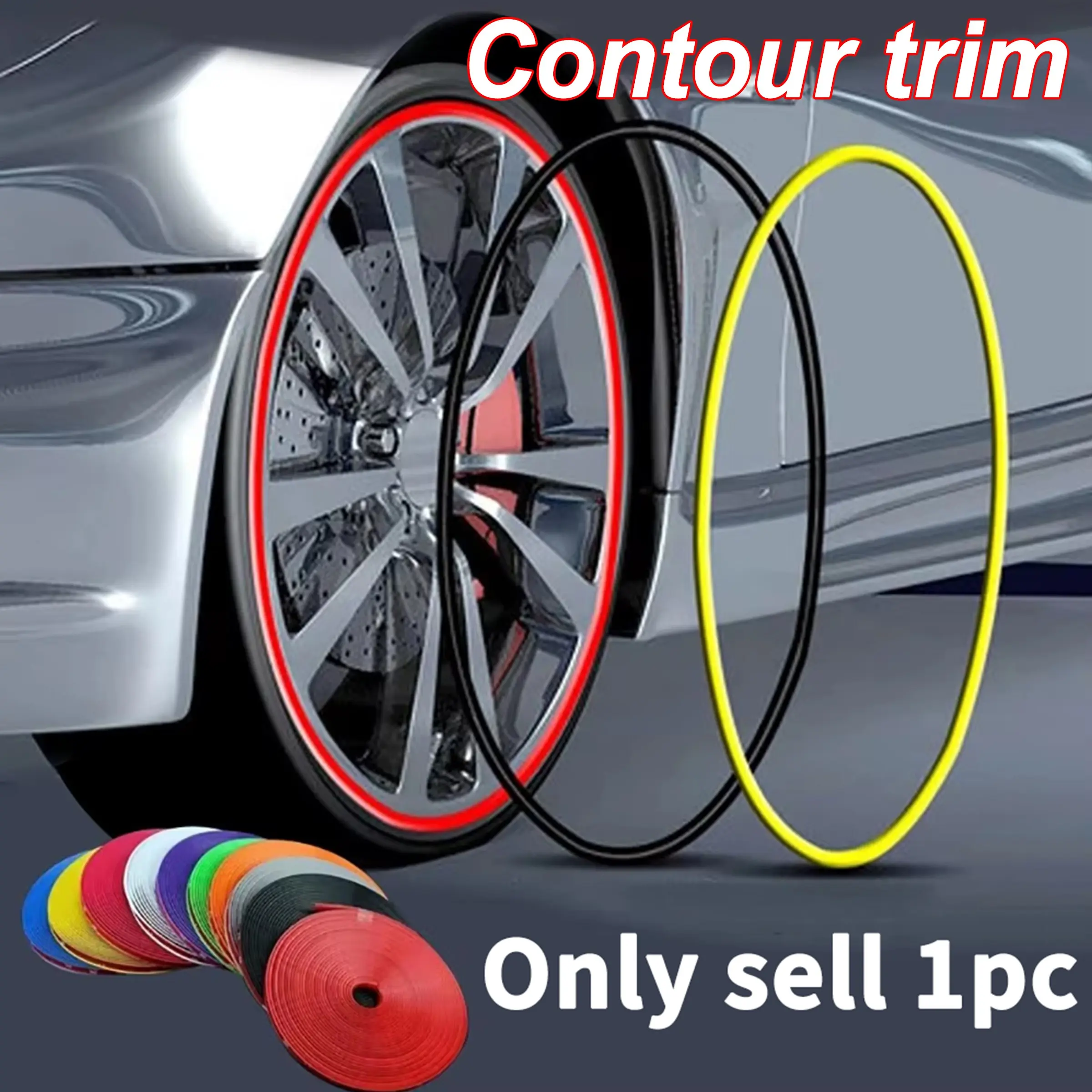 8m Car Wheel HUB Protection Strip, Universal Tire Edge Rims Protector Sticker, Adhesive, DIY Car Styling, Contour Trim, Tire Care Cover, Automotive Accessories, Universal Fit