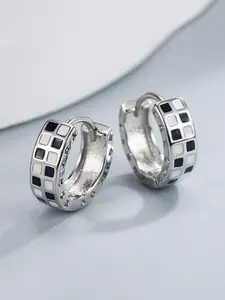 Women's Street Style Checked Pattern Hoop Earrings, Statement Earrings, 1 Pair Trendy Retro Hoop Earrings, Fashion Vintage Jewelry for Women & Girls for Daily & Party Decor