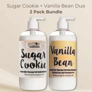 Vanilla Bean + Sugar Cookie Body Lotion Duo | 2 Pack Bundle | 16 oz