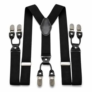 FEITAI Men's Adult Suspenders - Y-Back Style with 6 Non-Slip Strong Clips, British Retro Stylish Design, Gift Box Packaging - Ideal for Father's Day