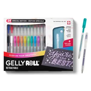 SAKURA Gelly Roll Retractable 25 Piece Gift Set: 24 Pens + 1 Pen Case