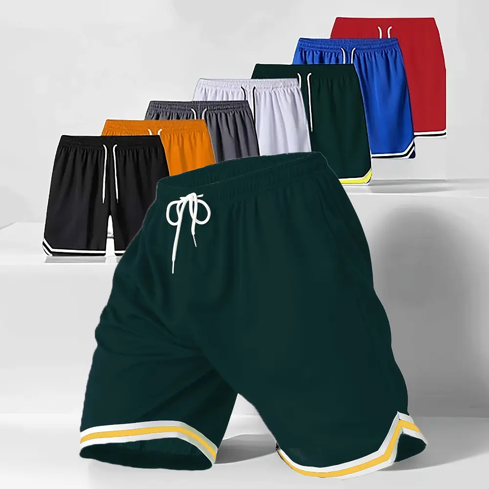 Men's Solid Athletic Shorts with Drawstring, Quick-Drying for Running, Gym and Fitness Workouts, Fitness Workout Shorts, 5-Pack, Above The Knee, Plain, Quick Dry, Xl