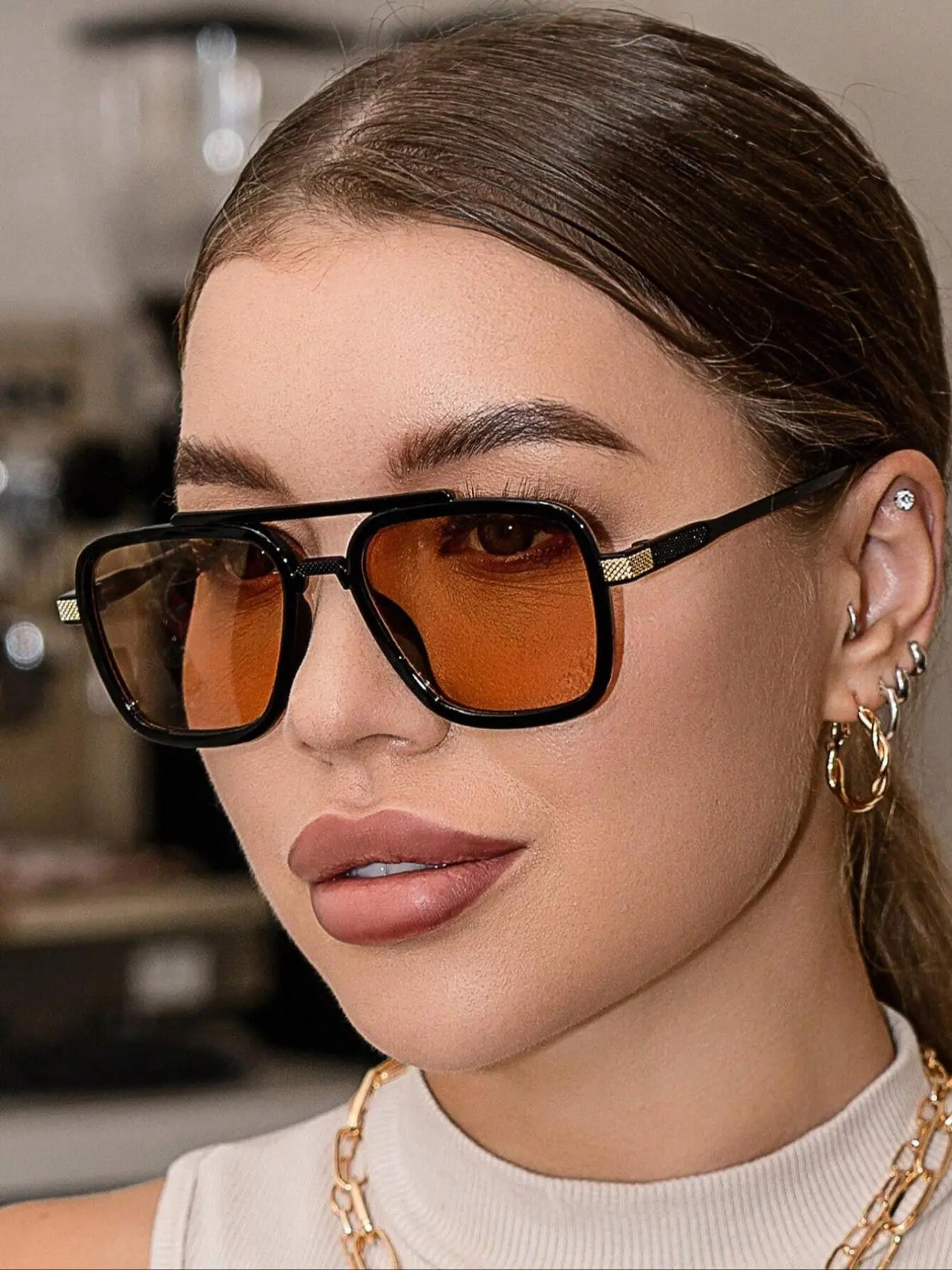 Vintage Square Frame glasses, Trendy Casual glasses for Everyday Use, Fashion Accessories for Outdoor Activities