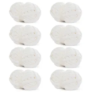 HOMBYS White Chunky Chenille Yarn – 8 Pack Super Soft Jumbo Yarn for Crochet, Hand Knitting Blankets, Pillows & DIY Crafts