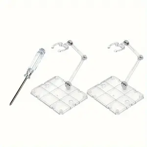 Action Figure Stand, Assembly Action Figure Display Holder Base Doll Model Support Stand Compatible with HG RG SD SHF Gundam 1/144 Toy Clear, with Screwdriver
