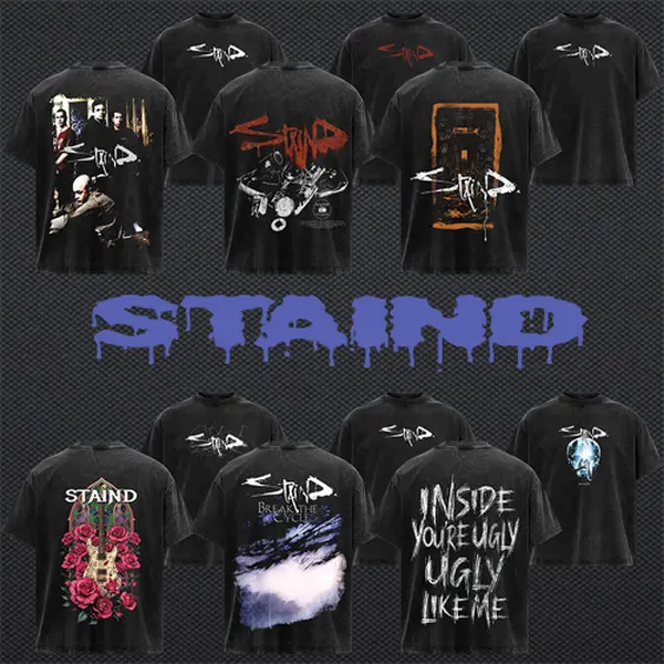 [Collection] Classic Staind Band Comfort T-Shirt, Alternative Band Merch, Trending Comfort T-shirt , 90s Graphic Tee, Vintage Tee, Grunge Aesthetic Shirt, Menswear Streetwear Short Sleeve Crewneck, Summer Outfits, Gift For Him Her