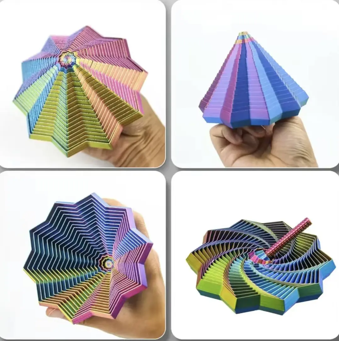 Colorful Geometric Vortex 3D Printed Toy: Multi-layered Star-shaped ...