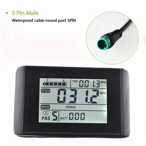 Sw900 5pin Durable Waterproof Electric Bicycle Speedometer, Shockproof Wired Display, Uart 2 Protocol, E-Bike Controller Connection