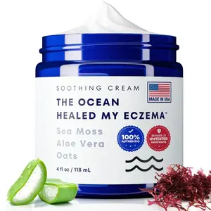 Natural Soothing Cream with Sea Moss & Oats - Eczema & Psoriasis Relief - Ocean Minerals - for Sensitive Skin - Hydrating Eczema Cream for Dry Skin Healing