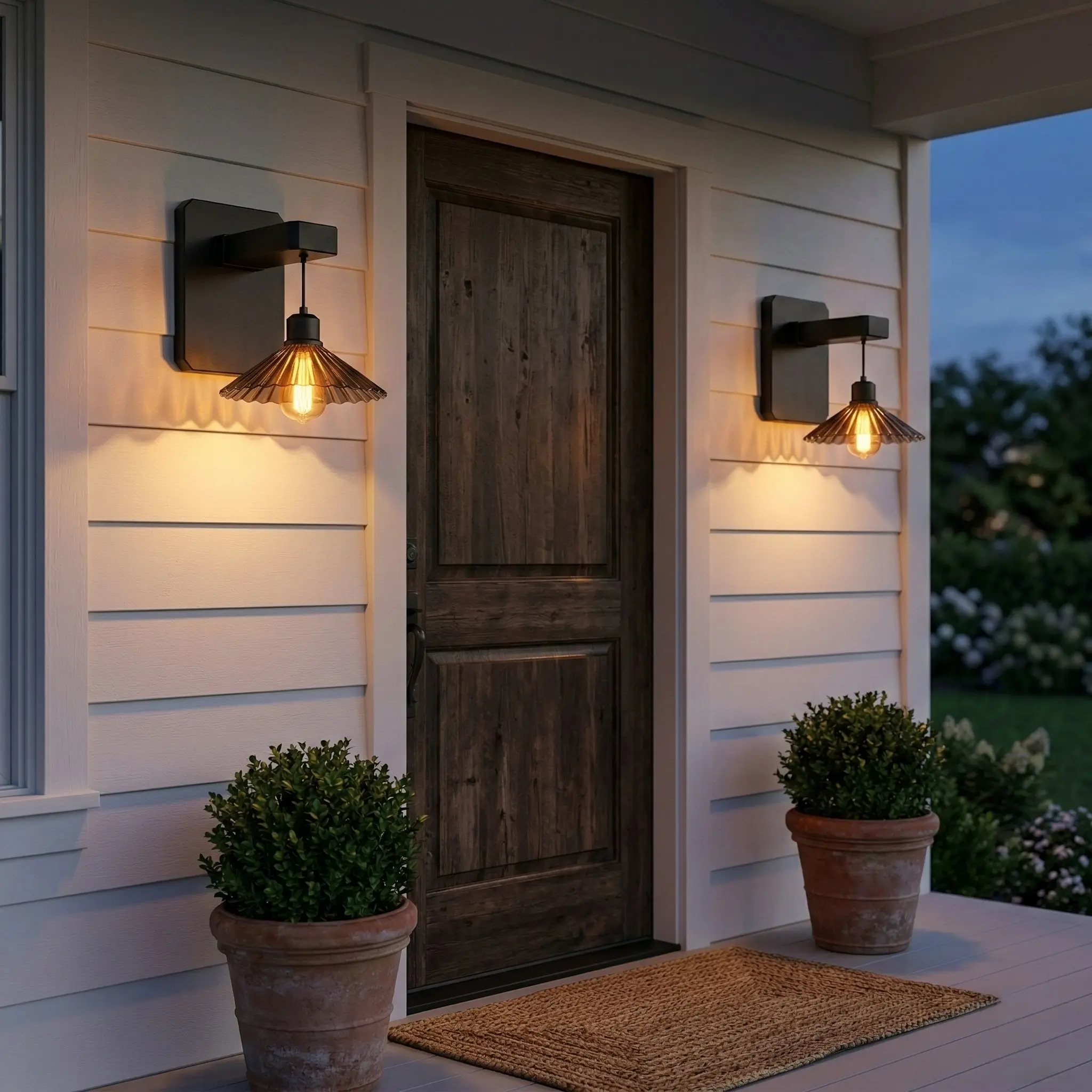 Solar Wall Lights Outdoor, High-Efficiency Monocrystalline Solar Powered Sconce with Warm COB Light, Retro Decorative Lantern for Porch Patio Garage, Weather-Resistant Cordless Wall Lamp
