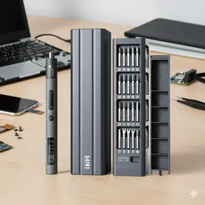 USB Cordless Precision Electric Screwdriver Set, Lithium Ion Rechargeable with LED Light & Torque Control. Ideal for DIY, Smartphone Repair, Watch, Glasses, and Small Home Gadgets Fix.