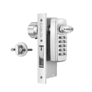 Keyless Entry  Storefront Mortise Hook Door Lock Commercial Door Locks Mortise ,Keypad Mechanical Zinc ( password) 100% Mechanical, No Electronic,Adams Rite Cam Replacement (Silver, 1.1/8" keyless)