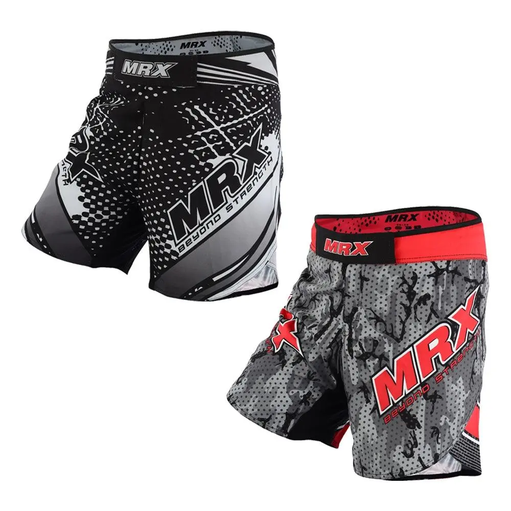 MRX Men's MMA Fight Shorts - Athletic Fitness Graphic Sporty Sports Trunks for Grappling, Cage Fighting, BJJ, Boxing, Fitness Shorts, Graphic Shorts