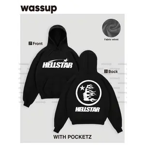 Hell Star Earth Print Abstract Design With A Star And Flaming Profile Style In Motion - Latest Trendy Hoodie, Hooded Design, Elevating Men'S Autumn/Winter Style To New Heights