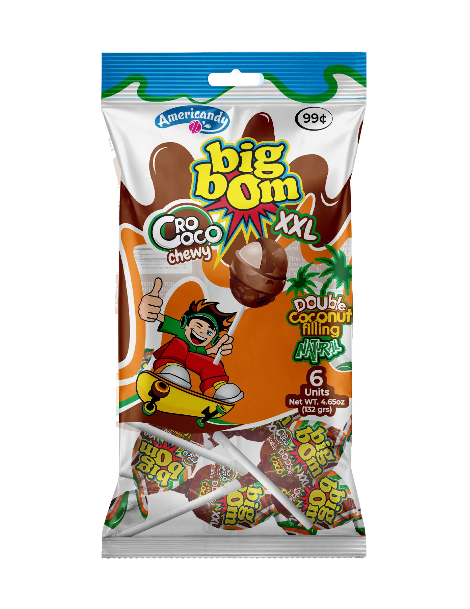Crococo packs - Coconut flavor Double Bubble Gum Center