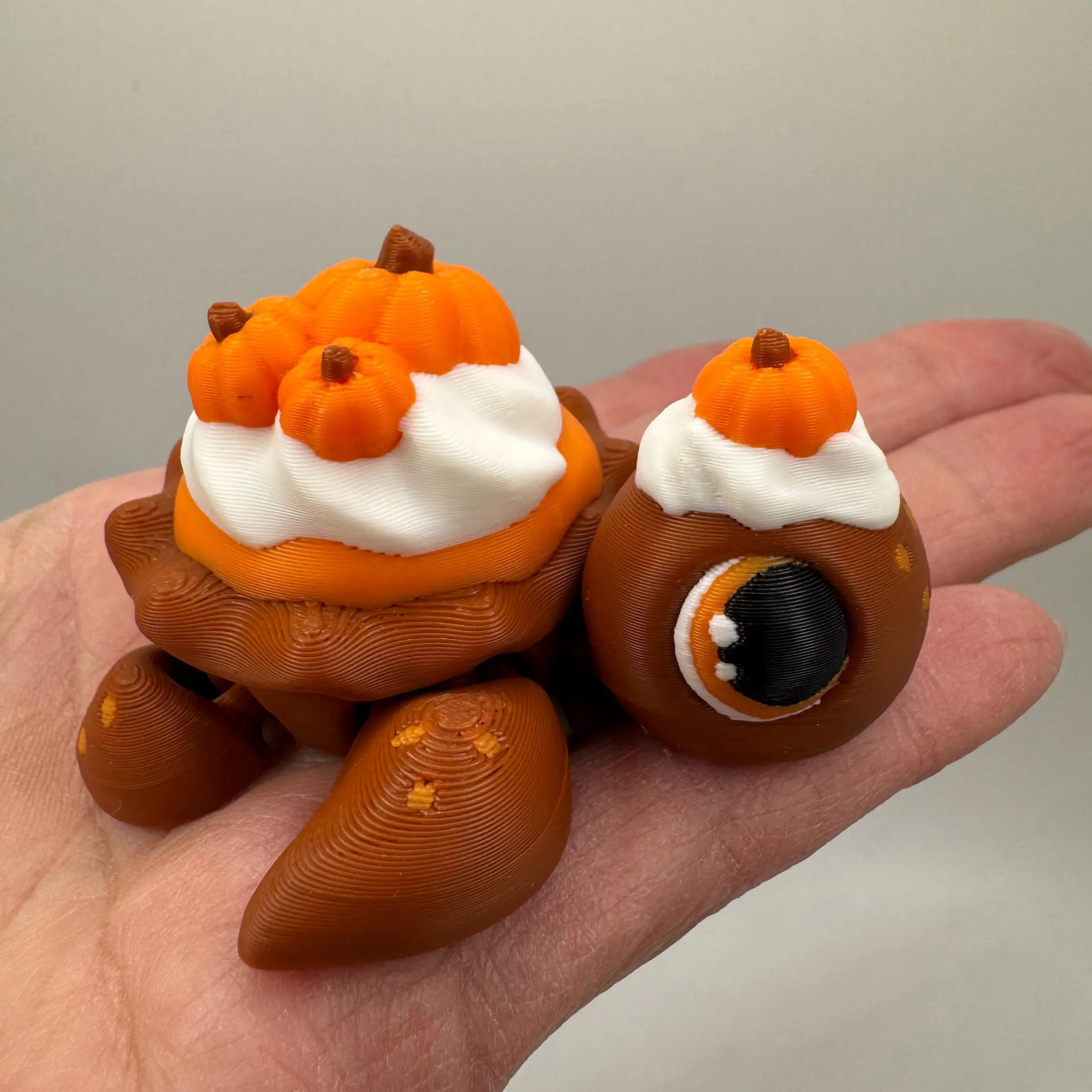 3D Printed Pumpkin Pie Turtle – Fall Dessert Turtle