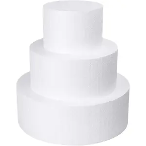 3 Tiers 4" 6" 8" Foam Cake Dummies, White Styrofoam Fake Cake Sets 9 Inch Tall Dummy Cake for Wedding Birthday Decorating Display Cake Supplies