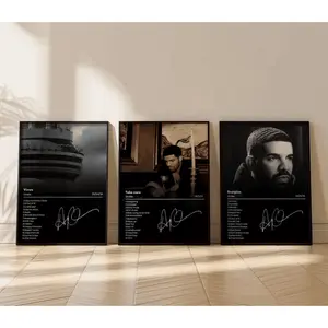 Set of 3 Drak3 Album Cover Posters Vintage Drak3 Prints Ideal Music Cover Gifts for Men Male Retro Wall Art Unframed wall art decor