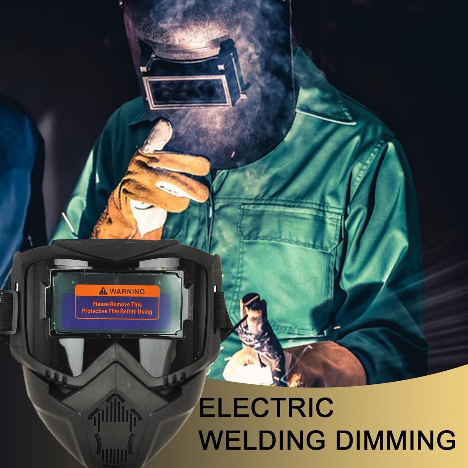 Automatic darkening welding helmet with adjustable shade DIN 4–16 | Solar powered, heavy-duty yet lightweight mask for men/dad. Clear Lenses, Comfortable Fit — A Perfect Gift Idea.