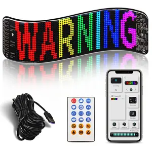 Programmable LED Sign, Scrolling Message Feature LED Store Sign Flexible Digital Display Board, App Controlled LED Matrix Panel, DIY Custom Text Graffiti Animation for Shop Car Bar Hotel Advertising