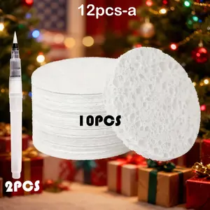 12/30pcs Magic Foam Texture Painting Kit, 3D Round Foam Paper Set with Water Brush, DIY Bubble Drawing Pen Art Supplies, Vibrant Colors for Creative Projects, Art Markers Pen