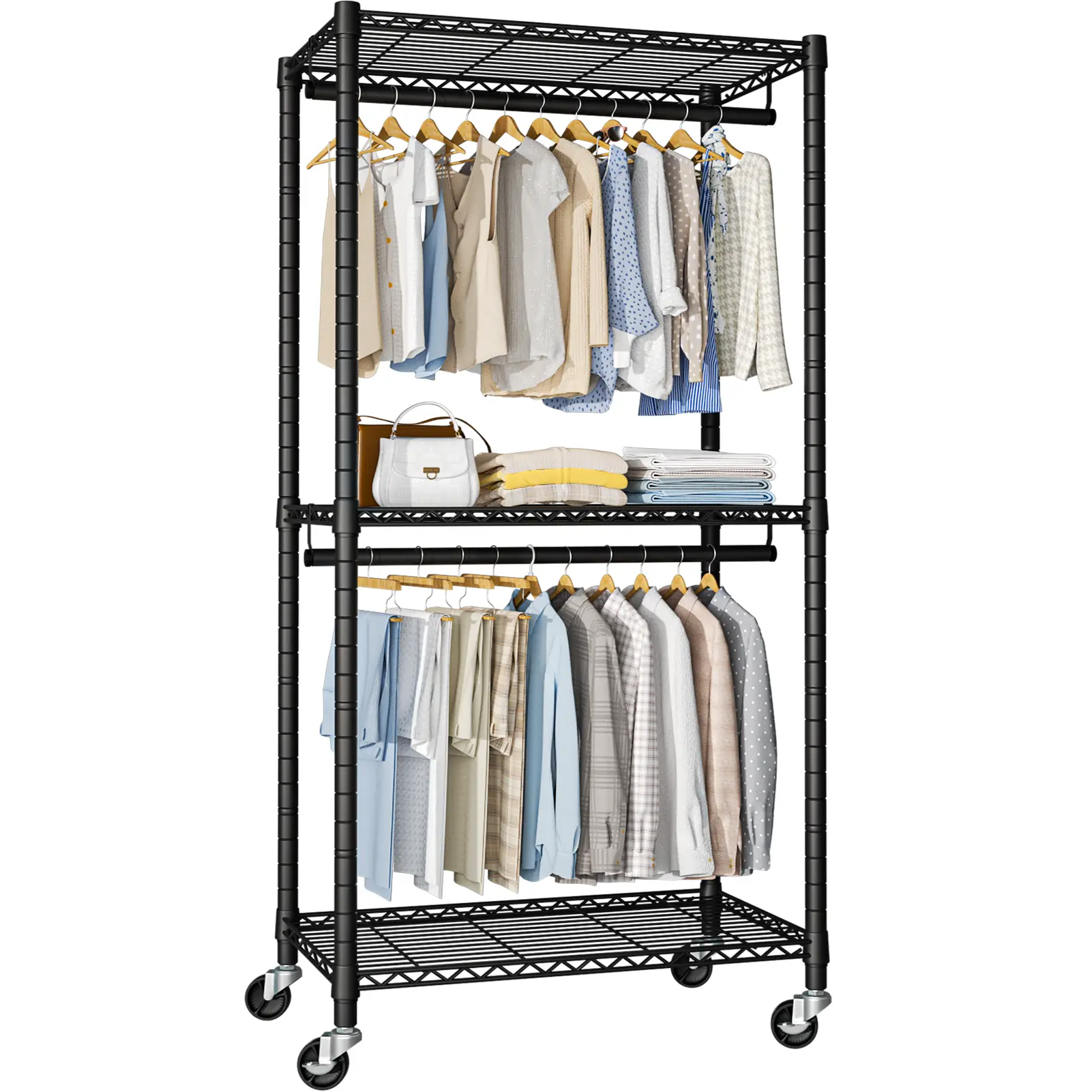 Heavy-Duty Portable Closet, 30"W x 14"D x 76"H, Black, Carbon Steel Heavy-Duty Portable Closet, 30"W x 14"D x 76"H, Black, Carbon Steel