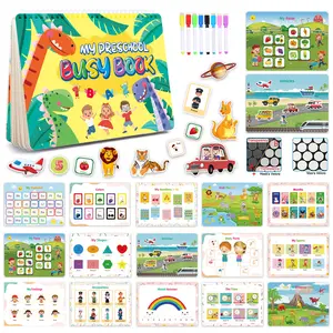 My Preschool Busy Book for Toddlers Interactive Learning Activity Book with Flaps Puzzles & Tactile Stickers Quiet Playtime for Ages 1-3