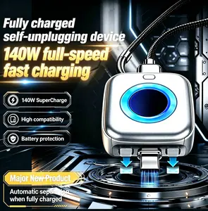 TypeC 140W Physical-Disconnect Battery Guard - Auto & Self-Eject Charger, Smart Auto-Stop Accessory for iPhone 15/16/17/18 Series (Including Pro Mod) , Laptops, Tablets, Safe Night Charging Auto Cut-Off, Smartphone,gift,summerwins,smart power cut