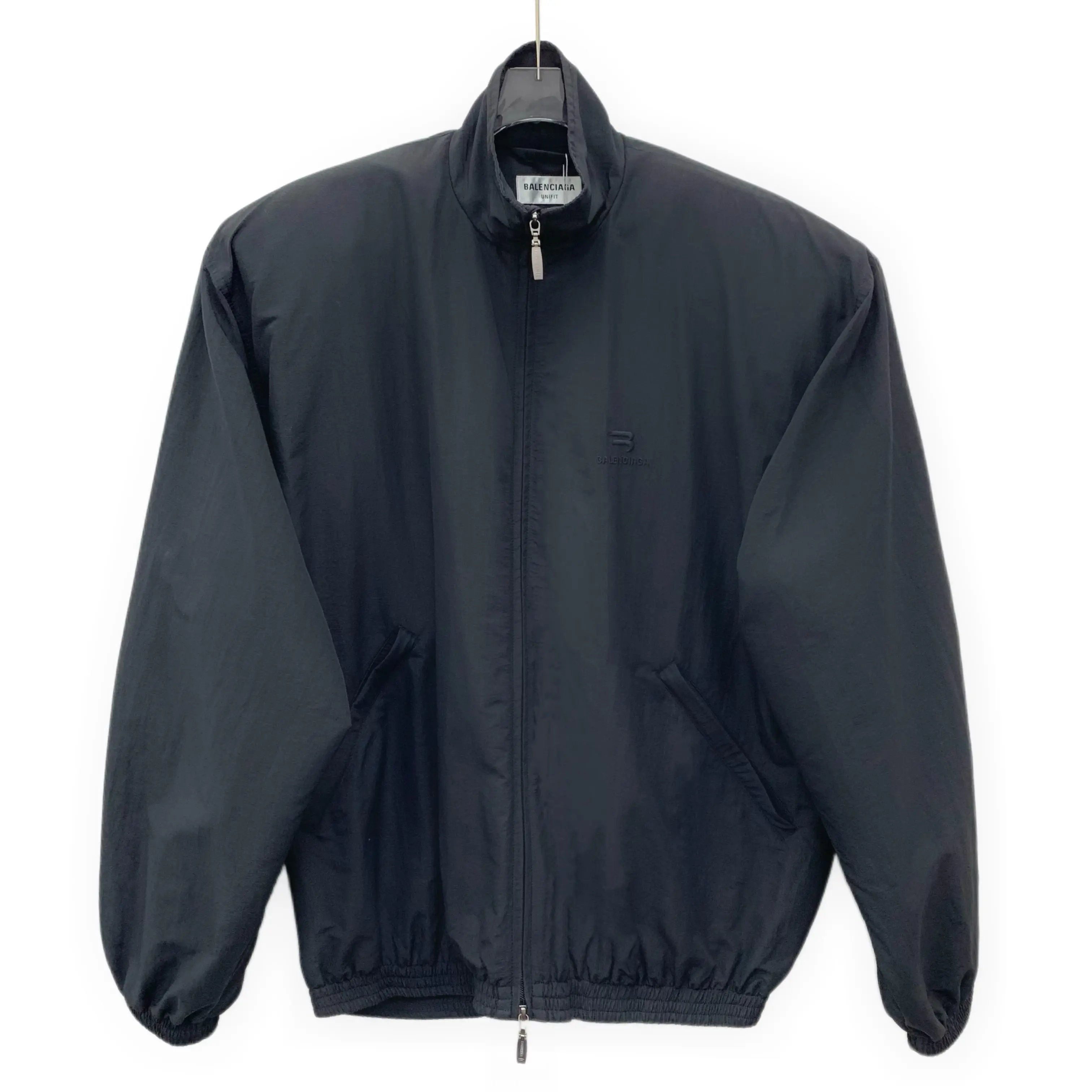 RDLT - Balenciaga Sporty B Black Logo Embroidered Padded Zip Jacket Size 2
