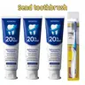 SKIDNRYKA 20% Hydroxyapatite Whitening Toothpaste, deep cleaning for whiter teeth, fresh breath, daily oral care and health, travel portable pack, toothbrush set, best gift, unisex, includes a free toothbrush
