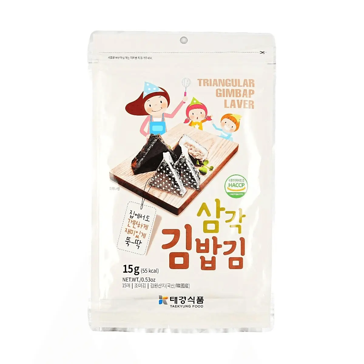 JAYONE Korean Triangle Kimbap Seaweed Wraps - 15 Sheets (15g) for Onigiri, Crispy & Easy to Use