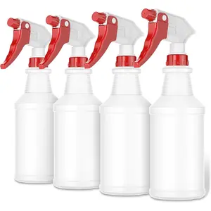 Bottles (4 Pack,16 Oz), Refillable Empty  Bottles for Cleaning Solutions, Hair , Watering ,  Flex Nozzles, Mist Sprayer, /Vinegar/Rubbing  Safe