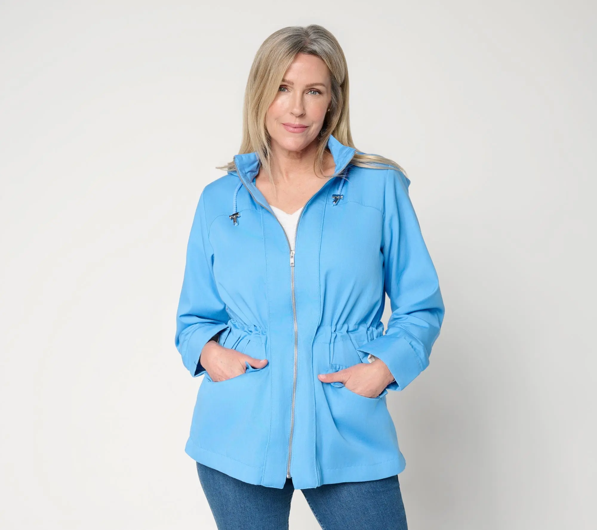 Susan Graver Petite Water Repellent Jacket with Printed Lining