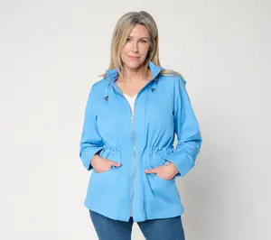 Susan Graver Petite Water Repellent Jacket with Printed Lining