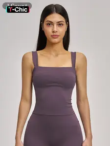 High Elasticity Square Neck Yoga Tank Top with Chest Padding, Outdoor Fitness Sports Bra for Women, Workout Bra, Style