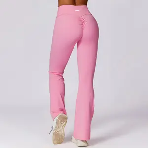 [With Logo] Oner Women's Autumn Winter Flared Wide Leg Yoga Pants, High Waist Butt Lifting, High Elastic Quick Drying, Tight Slim Fit