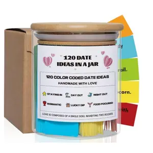 120 Creative Date Ideas in a Jar with Color-Coded Categories, Perfect Gift for Couples, Friends & Family, Romantic Dating Activities Birthday Gift Jar, Birthday Party Favors